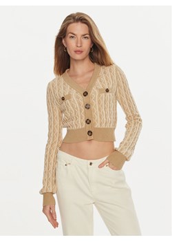 Guess Kardigan Tiffany W4BR0F Z3K40 Beżowy Regular Fit ze sklepu MODIVO w kategorii Swetry damskie - zdjęcie 182719299