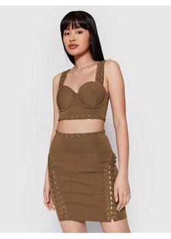 Elisabetta Franchi Top TK-37B-22E2-V290 Brązowy Regular Fit ze sklepu MODIVO w kategorii Bluzki damskie - zdjęcie 182719558
