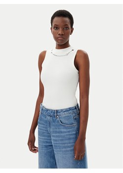 HUGO Top Delanive 50534050 Biały Slim Fit ze sklepu MODIVO w kategorii Bluzki damskie - zdjęcie 182719836
