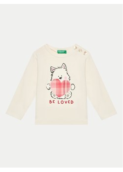 United Colors Of Benetton Bluzka 3P4ZG10FV Écru Regular Fit ze sklepu MODIVO w kategorii Bluzki dziewczęce - zdjęcie 182720188