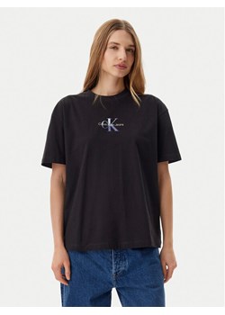 Calvin Klein Jeans T-Shirt Gradient Monologo J20J225521 Czarny Relaxed Fit ze sklepu MODIVO w kategorii Bluzki damskie - zdjęcie 182722096