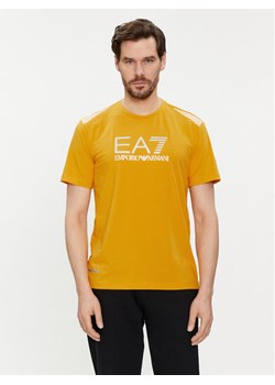 EA7 Emporio Armani T-Shirt 3DPT29 PJULZ 1680 Żółty Regular Fit ze sklepu MODIVO w kategorii T-shirty męskie - zdjęcie 182722437