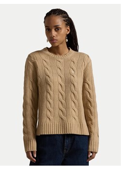 Polo Ralph Lauren Sweter 211926543003 Beżowy Regular Fit ze sklepu MODIVO w kategorii Swetry damskie - zdjęcie 182722708