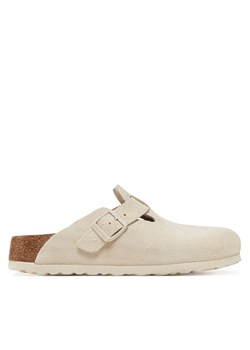 Birkenstock Klapki Boston zamsz 1027693 Biały ze sklepu MODIVO w kategorii Klapki damskie - zdjęcie 182722727