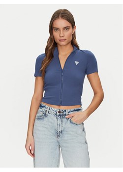Guess Bluzka V5GP25 KCRS2 Niebieski Slim Fit ze sklepu MODIVO w kategorii Bluzki damskie - zdjęcie 182723219