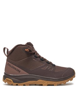 Salomon Trekkingi Outsnap Climasalomon™ Waterproof L47685100 Brązowy ze sklepu MODIVO w kategorii Buty trekkingowe damskie - zdjęcie 182723387