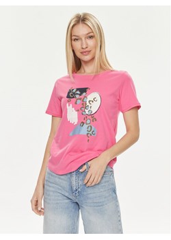 Fransa T-Shirt 20613466 Różowy Regular Fit ze sklepu MODIVO w kategorii Bluzki damskie - zdjęcie 182723518
