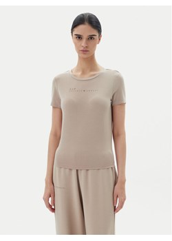 EA7 Emporio Armani T-Shirt 7W000274 AF12945 U6155 Beżowy Slim Fit ze sklepu MODIVO w kategorii Bluzki damskie - zdjęcie 182723555