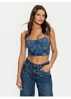 Guess Top W5RH03 D5ACC Granatowy Slim Fit ze sklepu MODIVO w kategorii Bluzki damskie - zdjęcie 182723646