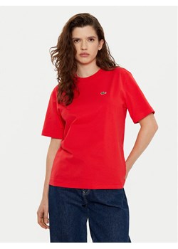 Lacoste T-Shirt TF7215 Czerwony Regular Fit ze sklepu MODIVO w kategorii Bluzki damskie - zdjęcie 182723976
