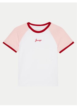 Guess T-Shirt J4YI15 K6YW4 Biały Boxy Fit ze sklepu MODIVO w kategorii Bluzki dziewczęce - zdjęcie 182724007