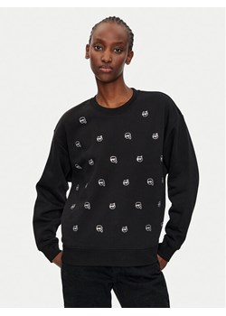 KARL LAGERFELD Bluza 246W1800 Czarny Regular Fit ze sklepu MODIVO w kategorii Bluzy damskie - zdjęcie 182724165
