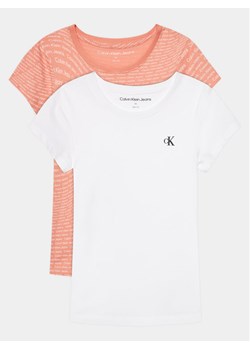 Calvin Klein Jeans Komplet 2 t-shirtów Logo Aop IG0IG02503 Różowy Slim Fit ze sklepu MODIVO w kategorii Bluzki dziewczęce - zdjęcie 182724316