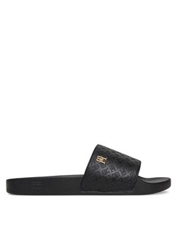 Tommy Hilfiger Klapki Th Monogram Poolside FW0FW08525 Czarny ze sklepu MODIVO w kategorii Klapki damskie - zdjęcie 182724355