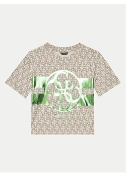 Guess T-Shirt J5RI04 K6YW4 Beżowy Regular Fit ze sklepu MODIVO w kategorii T-shirty chłopięce - zdjęcie 182724588