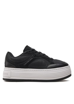 Calvin Klein Jeans Sneakersy Bold Platf Low Lace Mix In Mtl YW0YW01471 Czarny ze sklepu MODIVO w kategorii Buty sportowe damskie - zdjęcie 182724619