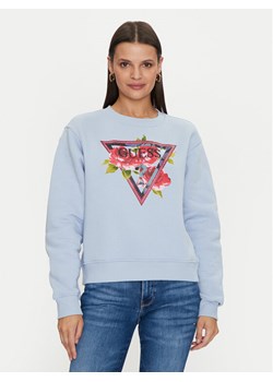 Guess Bluza W4YQ26 K9Z21 Błękitny Regular Fit ze sklepu MODIVO w kategorii Bluzy damskie - zdjęcie 182724679