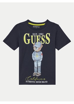 Guess T-Shirt L5RI17 K8HM4 Granatowy Regular Fit ze sklepu MODIVO w kategorii T-shirty chłopięce - zdjęcie 182725537