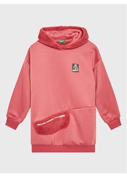 United Colors Of Benetton Bluza 34NEC201W Różowy Loose Fit ze sklepu MODIVO w kategorii Bluzy dziewczęce - zdjęcie 182725816