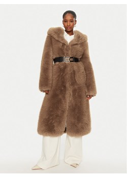YES LONDON Futro ECO/024 Brązowy Regular Fit ze sklepu MODIVO w kategorii Futra damskie - zdjęcie 182726387