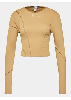 Karl Kani Bluzka Small Signature Rib 6162373 Beżowy Slim Fit ze sklepu MODIVO w kategorii Bluzki damskie - zdjęcie 182726448