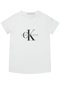 Calvin Klein Jeans T-Shirt Monogram Logo IU0IU00068 Biały Regular Fit ze sklepu MODIVO w kategorii Bluzki dziewczęce - zdjęcie 182726498