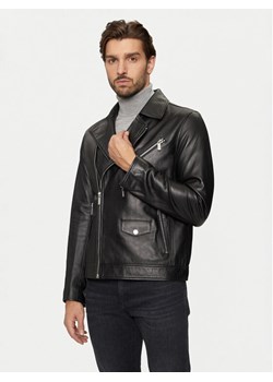 KARL LAGERFELD Kurtka skórzana 555021 544421 Czarny Regular Fit ze sklepu MODIVO w kategorii Kurtki męskie - zdjęcie 182726849