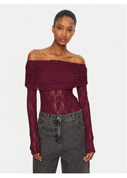 ROTATE Bluzka 1132732197 Bordowy Slim Fit ze sklepu MODIVO w kategorii Bluzki damskie - zdjęcie 182727016