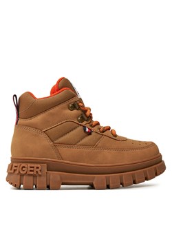 Tommy Hilfiger Trzewiki Lace-Up Bootie T3X5-33707-1492 M Brązowy ze sklepu MODIVO w kategorii Buty zimowe dziecięce - zdjęcie 182727037