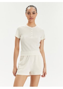 Champion T-Shirt E10013 Beżowy Regular Fit ze sklepu MODIVO w kategorii Bluzki damskie - zdjęcie 182727305