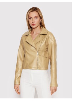 DeeZee Kurtka z imitacji skóry Ivy PKH054 Beżowy Regular Fit ze sklepu MODIVO w kategorii Kurtki damskie - zdjęcie 182727548
