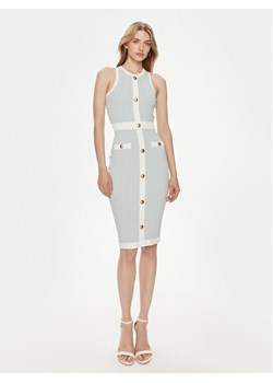 Elisabetta Franchi Sukienka dzianinowa AM-80B-42E2-V400 Niebieski Slim Fit ze sklepu MODIVO w kategorii Sukienki - zdjęcie 182727839