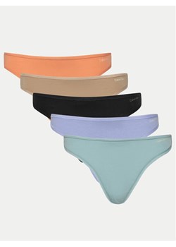 Calvin Klein Underwear Komplet 5 par stringów 000QD5250E Kolorowy ze sklepu MODIVO w kategorii Majtki damskie - zdjęcie 182728137