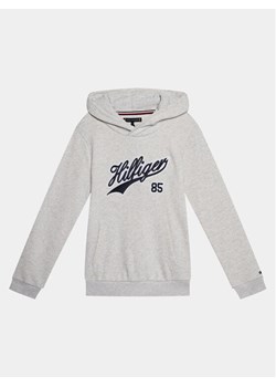 Tommy Hilfiger Bluza Hilfiger Script Hoodie KB0KB08718 Szary Regular Fit ze sklepu MODIVO w kategorii Bluzy chłopięce - zdjęcie 182728439