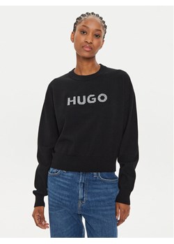 Hugo Sweter Slogerix_B 50527754 Czarny Relaxed Fit ze sklepu MODIVO w kategorii Swetry damskie - zdjęcie 182728495