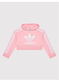 adidas Bluza adicolor Cropped HD2008 Różowy Loose Fit ze sklepu MODIVO w kategorii Bluzy dziewczęce - zdjęcie 182728516