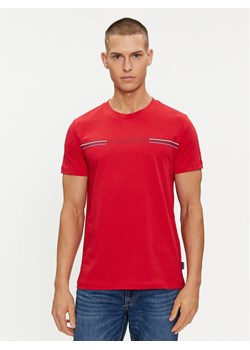 Tommy Hilfiger T-Shirt Stripe Chest MW0MW34428 Czerwony Regular Fit ze sklepu MODIVO w kategorii T-shirty męskie - zdjęcie 182728557