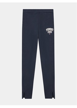 Tommy Hilfiger Legginsy Varsity KG0KG07310 Granatowy Slim Fit ze sklepu MODIVO w kategorii Spodnie dziewczęce - zdjęcie 182728687