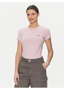 Guess T-Shirt W2YI44 J1314 Różowy Slim Fit ze sklepu MODIVO w kategorii Bluzki damskie - zdjęcie 182728725