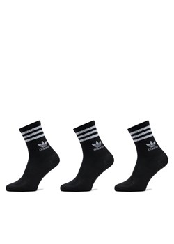 adidas Zestaw 3 par wysokich skarpet unisex Mid Cut Crew IL5022 Czarny ze sklepu MODIVO w kategorii Skarpetki dziecięce - zdjęcie 182728989