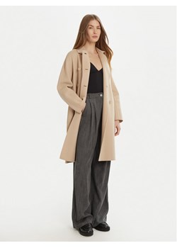 Weekend Max Mara Płaszcz wełniany Avenue 2515011021 Beżowy Regular Fit ze sklepu MODIVO w kategorii Płaszcze damskie - zdjęcie 182729009