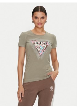 Guess T-Shirt Cherry Flower W4YI26 J1314 Zielony Slim Fit ze sklepu MODIVO w kategorii Bluzki damskie - zdjęcie 182729476