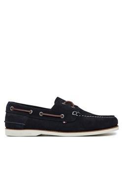 Tommy Hilfiger Półbuty Th Boat Shoe Core Suede FM0FM05387 Granatowy ze sklepu MODIVO w kategorii Mokasyny męskie - zdjęcie 182729538