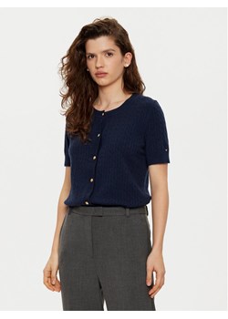 Tommy Hilfiger Kardigan WW0WW43958 Granatowy Regular Fit ze sklepu MODIVO w kategorii Swetry damskie - zdjęcie 182729635