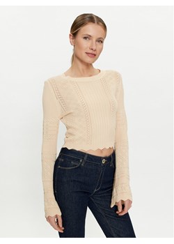 Guess Sweter Adaline W4GR08 Z2U00 Beżowy Regular Fit ze sklepu MODIVO w kategorii Swetry damskie - zdjęcie 182730058