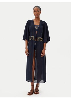 Selmark Kimono BN297 Granatowy Relaxed Fit ze sklepu MODIVO w kategorii Odzież plażowa - zdjęcie 182730329