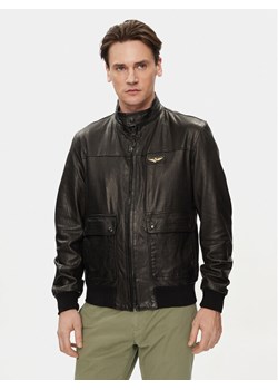 Aeronautica Militare Kurtka skórzana 241PN5040PL147 Czarny Regular Fit ze sklepu MODIVO w kategorii Kurtki męskie - zdjęcie 182730739