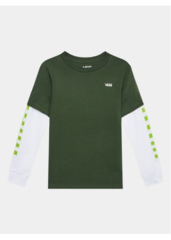 Vans Bluzka By Long Check Twofer Boys VN0A49OY Khaki Regular Fit ze sklepu MODIVO w kategorii T-shirty chłopięce - zdjęcie 182730816