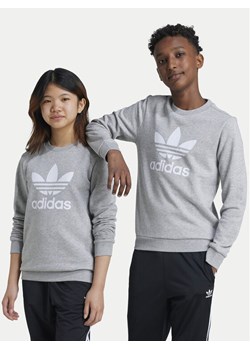 adidas Bluza Trefoil IY7436 Szary Regular Fit ze sklepu MODIVO w kategorii Bluzy chłopięce - zdjęcie 182731237