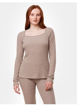 Triumph Koszulka piżamowa Thermal MyWear Top LSL 10216551 Beżowy Regular Fit ze sklepu MODIVO w kategorii Piżamy damskie - zdjęcie 182731835